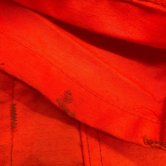 Vintage Orange Hunting Jacket Medium Small Game Pocket Zip Up Retro 1970s As Is - Picture 8 of 12